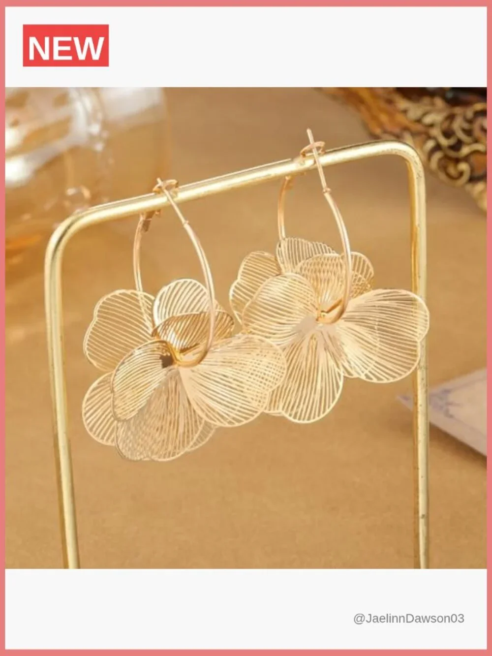 Drop Dangle Flower Earrings Statement Trendy Hoop Earring Floral Jewelry
